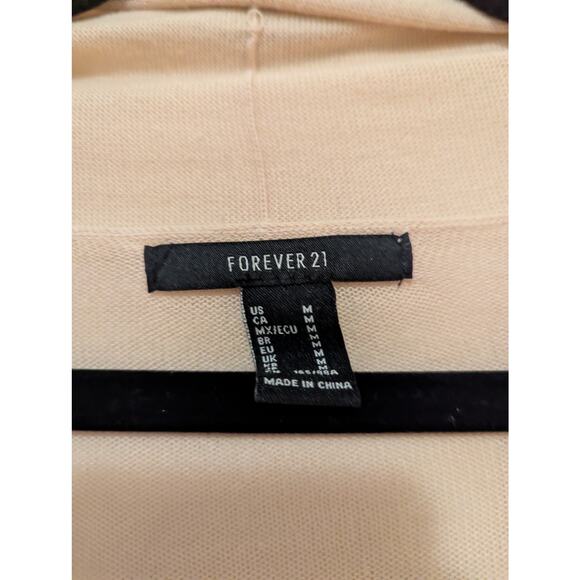 Forever 21 Open Front Duster Cardigan- Size Medium- Biege - Picture 2 of 5